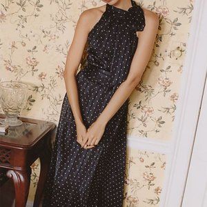 NWT Anthropologie Sachin & Babi Polka Dot Halter Midi Dress Size 10P MSRP: $260